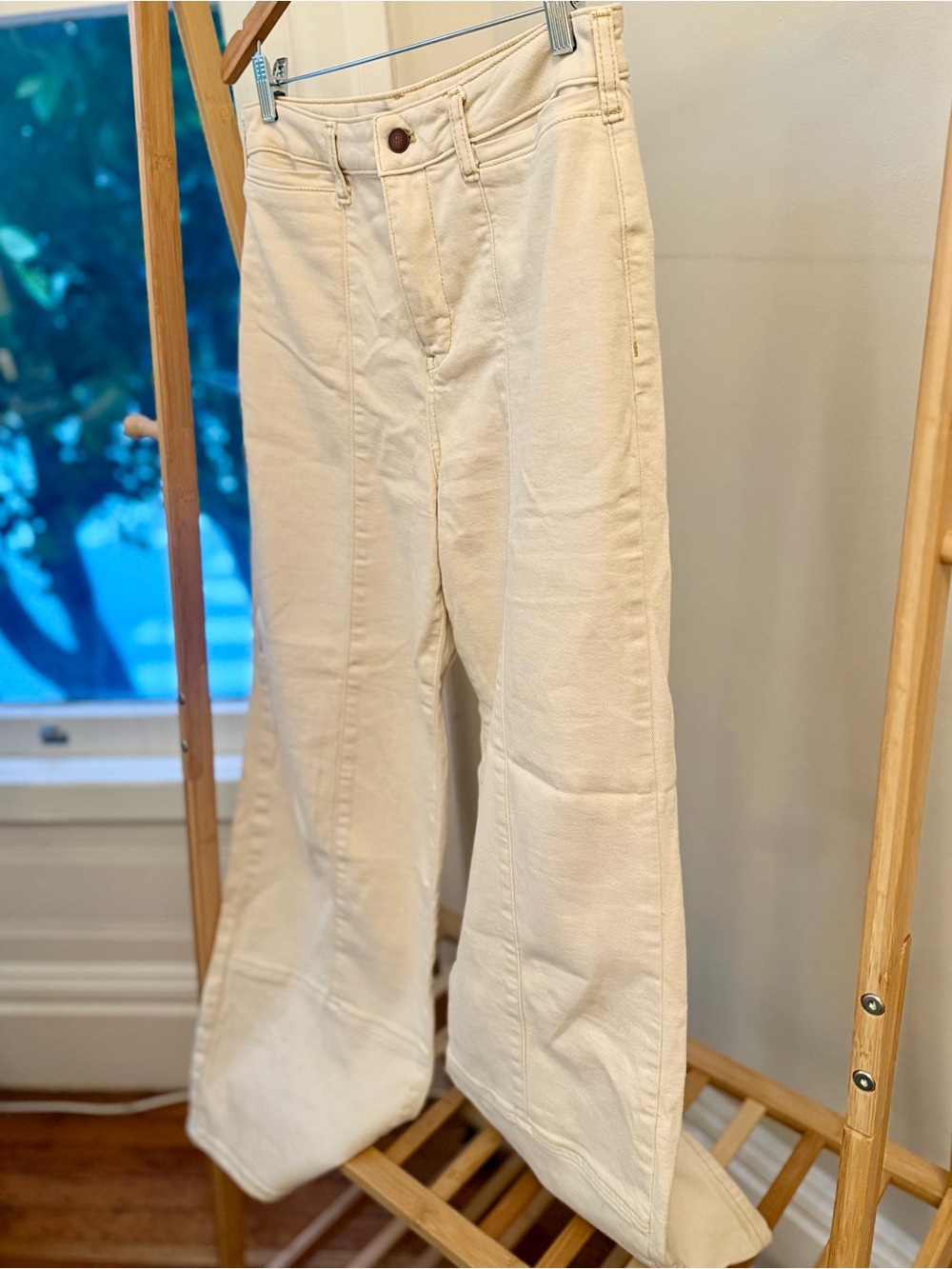 Anthropologie Pilcro Beige Wide-Leg High-Rise Jeans